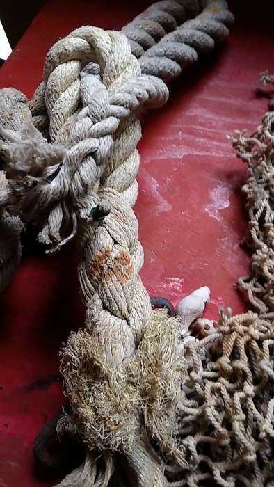 NAUTICAL DECOR SALVAGED OFF A SHIPWRECK : PRICE INCLUDES A BUOY AND LOBSTER POT