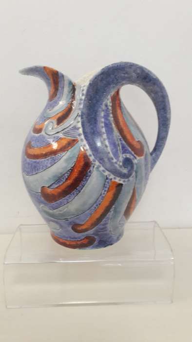 Exceptional  Lucia Ware Art Deco style hand decorated jug circa 1960's