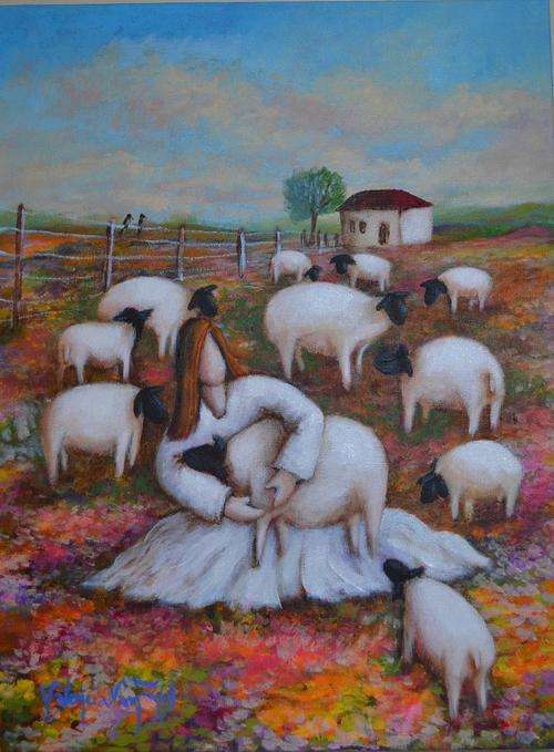 VALENCIA VAN ZYL ART - You are close to my heart - Acrylic on canvas board - 30 x 40 cm