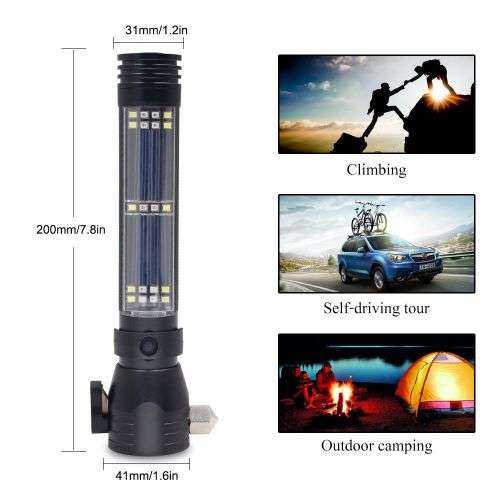 Solar powered Tactical Flashlight