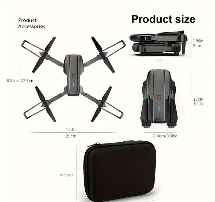 E99 Drone: Folding Drone - SD Dual Camera, Remote-controlled Drone