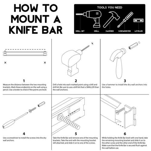 *LOCAL STOCK* Aluminum Magnetic Knife Rack - 61.5CM