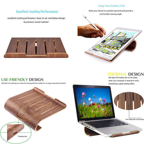 Wooden Laptop Stand Ventilated Mount Holder Unboxed
