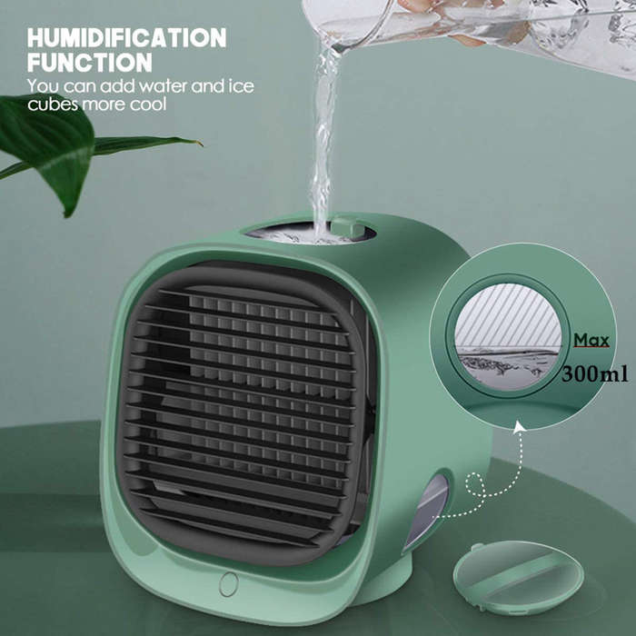 Portable Desktop Mini USB Fan Air Conditioner Purifier Humidifier - Green