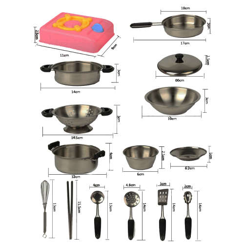 Kitchen Cookware Playset - 18 Piece Unboxed