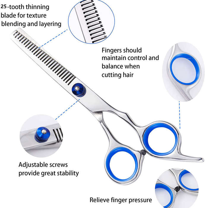 Professional 6 inch Pet Grooming Scissors Set With Storage Pouch - 5 Pieces