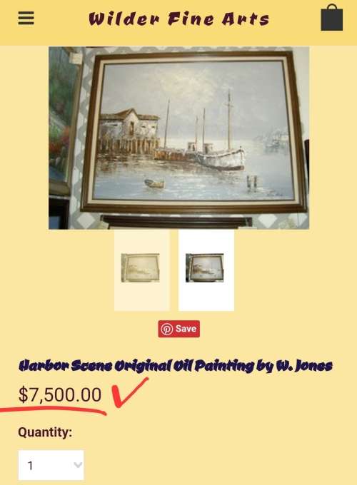 W. Jones Harbour Oil on Canvas Original Art