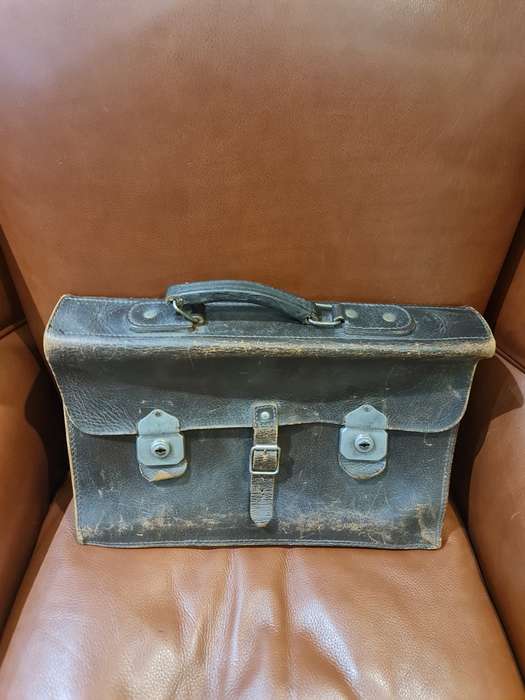 Antique Leather Briefcase Early Century 1900`s