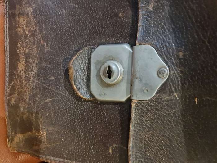 Antique Leather Briefcase Early Century 1900`s