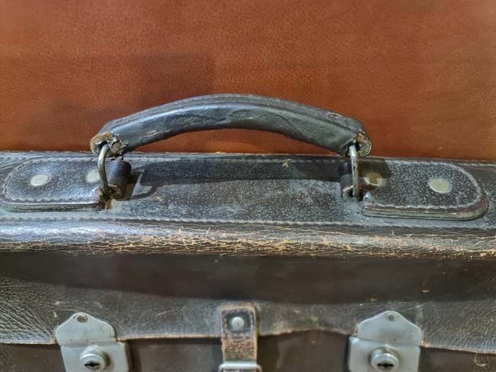 Antique Leather Briefcase Early Century 1900`s