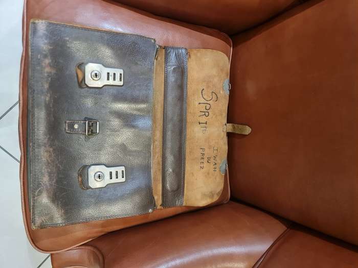 Antique Leather Briefcase Early Century 1900`s