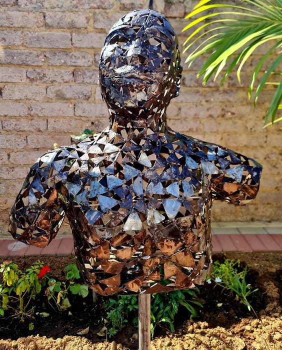 Metal Male Torso Sculpture