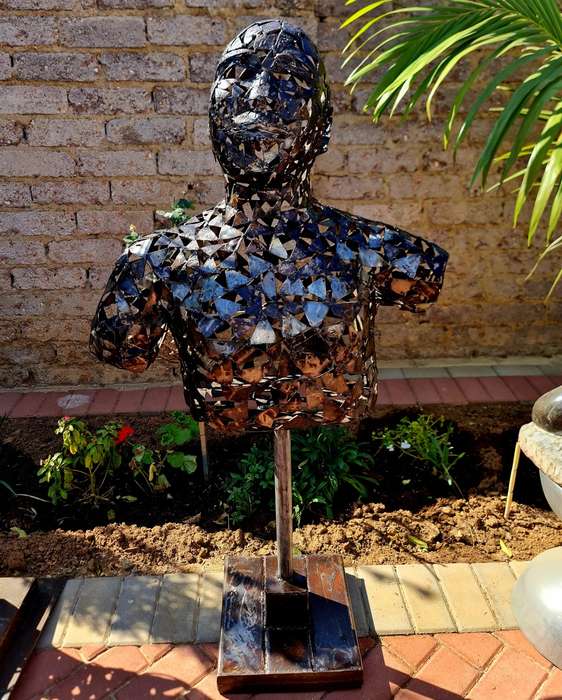Metal Male Torso Sculpture