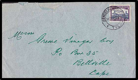 Rare Postmark "ZENDELINGSFONTEIN_TVL"