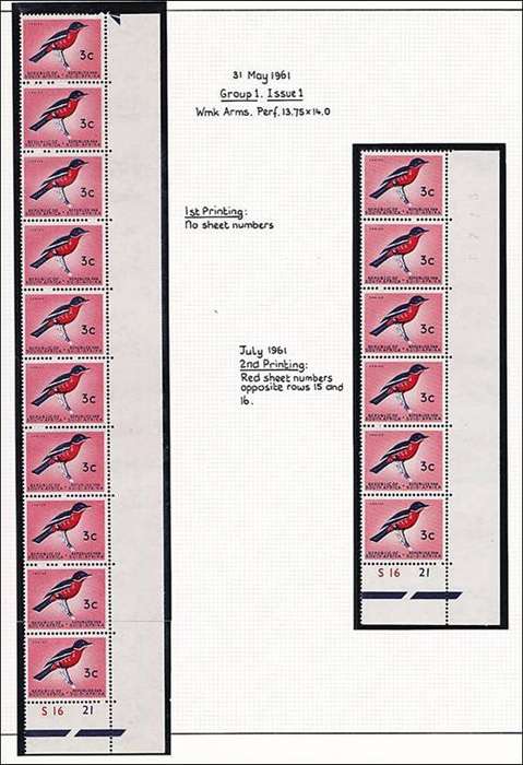 1961-74 RSA 1st Def 3c "SHRIKE" Extensive  (**) Study in Controls & Var. Difficult Issues