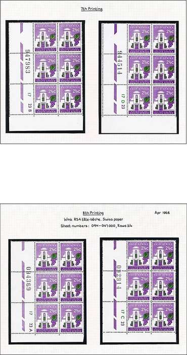 1961-74 RSA 1st Def 2½c & 4c Groot Constantia Extensive (**) Study in Controls & Var. CV = R4,000+