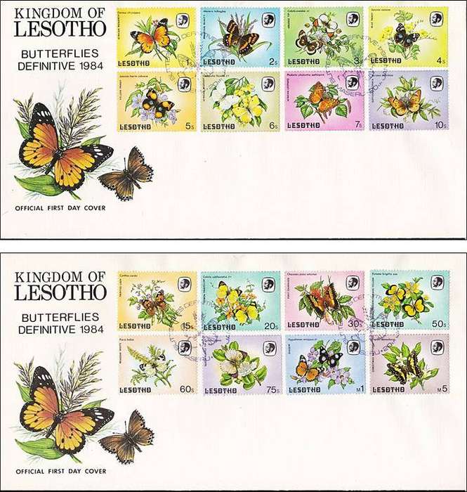 1984 Lesotho Butterflies on Cover - 2 x FDC *** Great CV !!!  ***