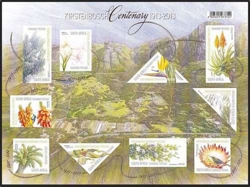 2013 South African Self-Adhesive UMM(**) MS - `Kirstenbosch Centenary` (10 x Std Postal Rate)