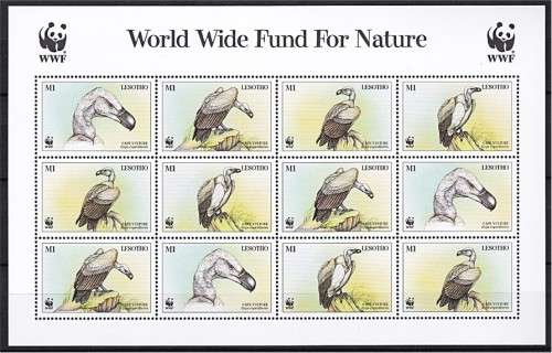 1998 Lesotho Endangered Species - Cape Vulture UMM(**) Sheetlet