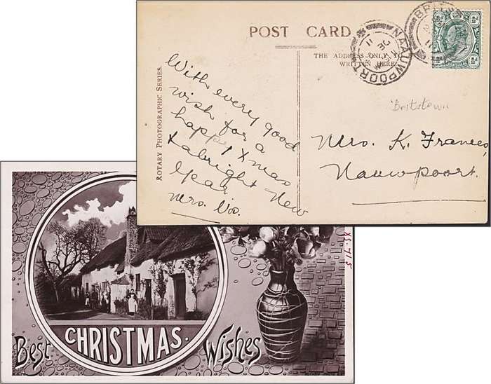 1911 Transvaal Interprovincial Used Postcard - BRITSTOWN to NAAUWPOORT