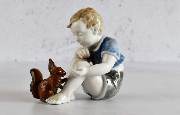 Rosenthal Germany Porcelain Figurine - Boy with Squirrel #1663