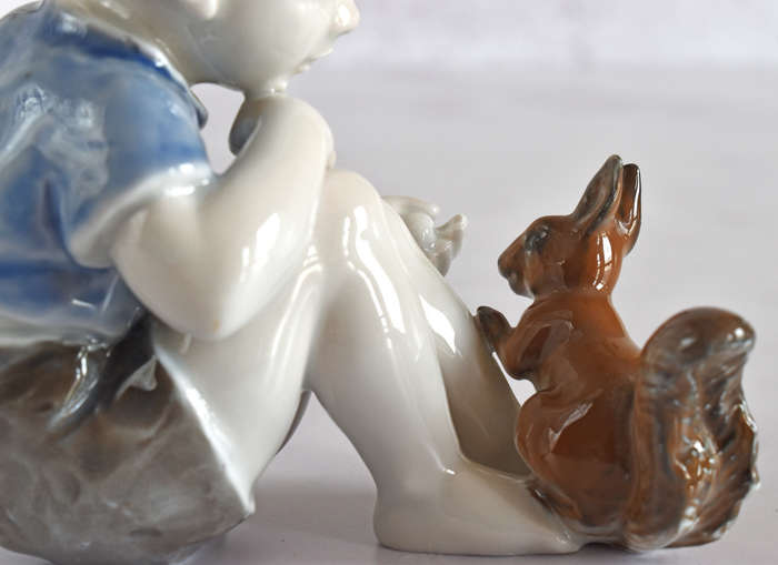 Rosenthal Germany Porcelain Figurine - Boy with Squirrel #1663