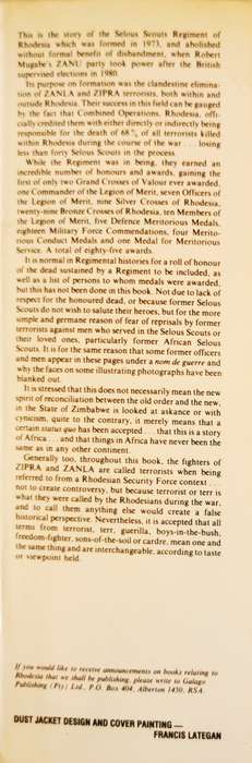 Selous Scouts Top Secret War by Lt.Col Ron Reid Daly as told to Peter Stiff
