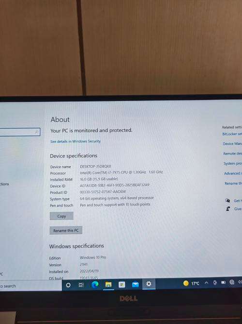 Dell XPS 13 9365 2-in1 | Core i7 | 7th Gen | 256SSD | 16GB Ram | 13" Full HD Touch