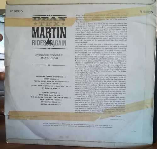 DEAN `TEX` MARTIN RIDES AGAIN LP VINYL RECORD