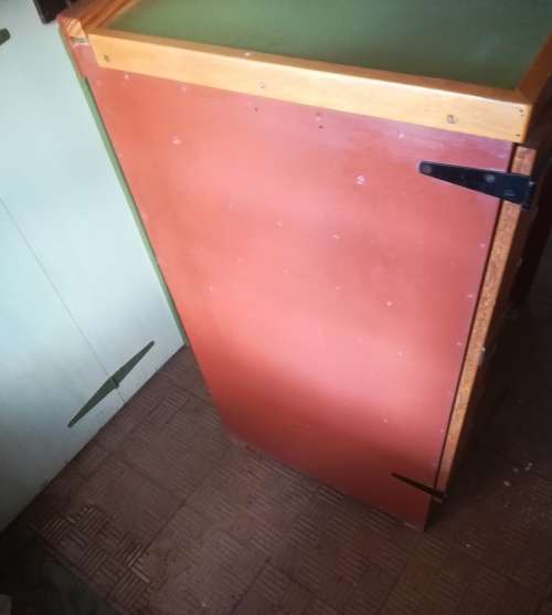 Vintage Pine  Stationary Cupboard. Height 97cm. Width 53cm. Length 79cm. Lockable.