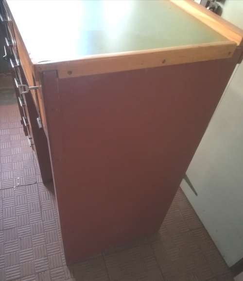 Vintage Pine  Stationary Cupboard. Height 97cm. Width 53cm. Length 79cm. Lockable.