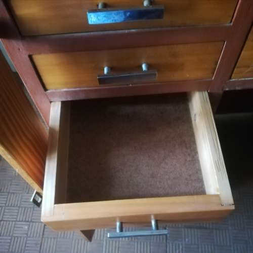 Vintage Pine  Stationary Cupboard. Height 97cm. Width 53cm. Length 79cm. Lockable.