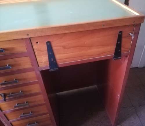 Vintage Pine  Stationary Cupboard. Height 97cm. Width 53cm. Length 79cm. Lockable.