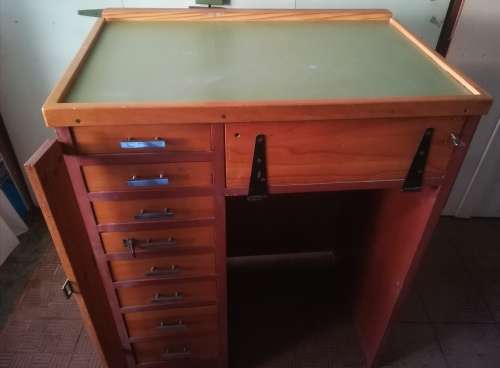 Vintage Pine  Stationary Cupboard. Height 97cm. Width 53cm. Length 79cm. Lockable.