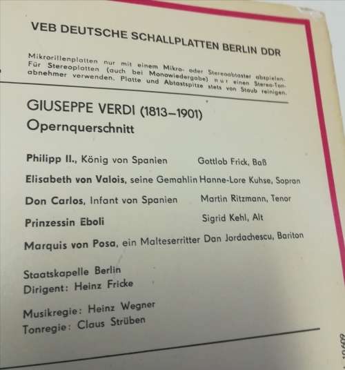 GROSSE OPER - DON CARLOS ST 33 RECORD