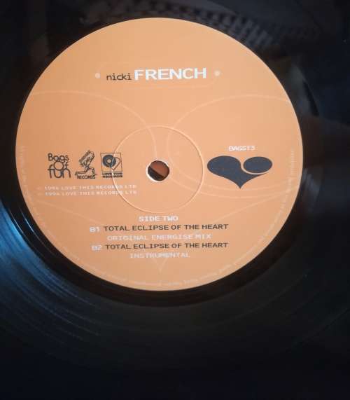 NICKY FRENCH REMIX TOTAL ECLIPSE OF THE HEART LP VINYL RECORD