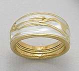 Monnalis Solid sterling silver with 14ct gold plating ring