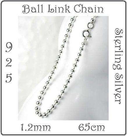 Brilliant 65cm 1.2mm BALL LINK CHAIN 925 STERLING SILVER - 3 Available