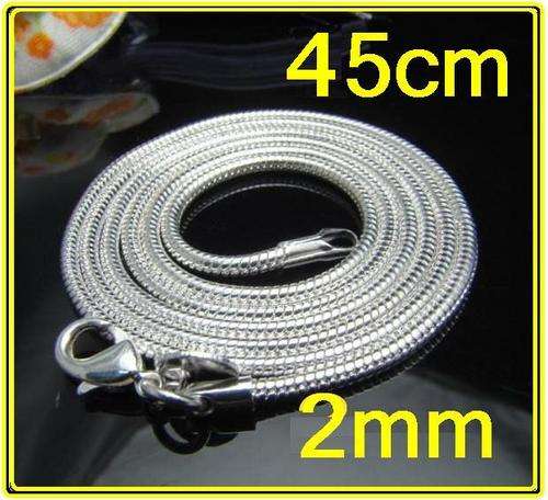 Stunning 2mm Thick 925 STERLING SILVER SNAKE Chain - 45cm - 18" Long