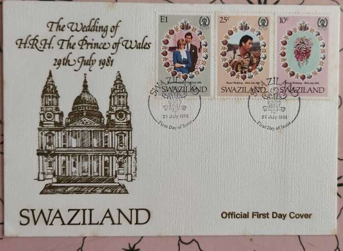 Postal History Swaziland 1981 Royal Wedding of Prince Charles and Lady Diana Spencer