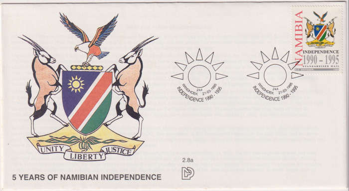 FDC Namibia 1995 The 5th Anniversary of Independence
