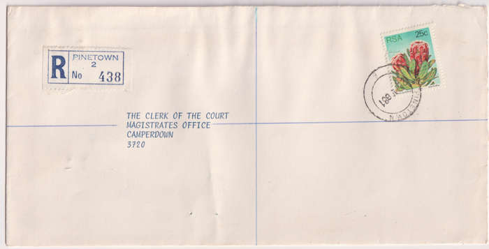 Postal History RSA Pinetown