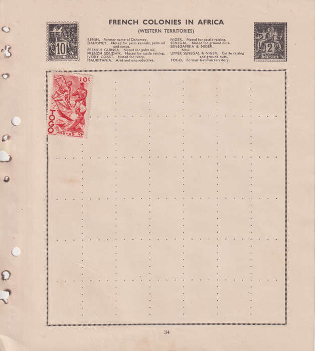 Stamps on paper French Colonies in Africa