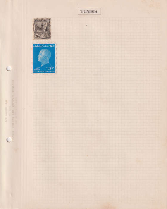 Stamps on paper Tunisia