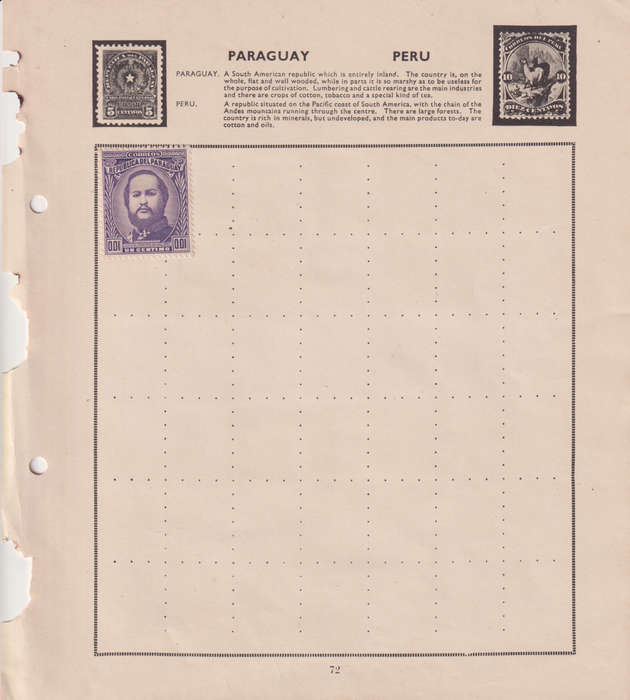 Stamps on paper Paraguay