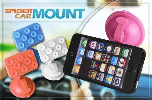 Spider suction car mount for cellphone/gps