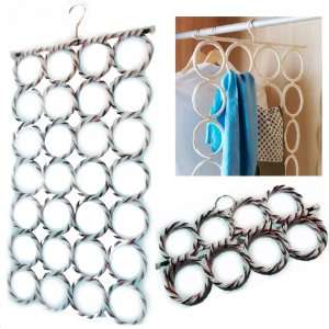 Scarf hanger multi display for tie belt holder 24 Circle Storage