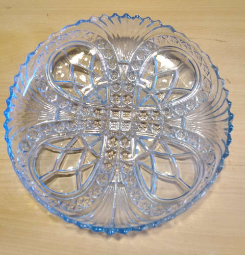 Light blue glass dish