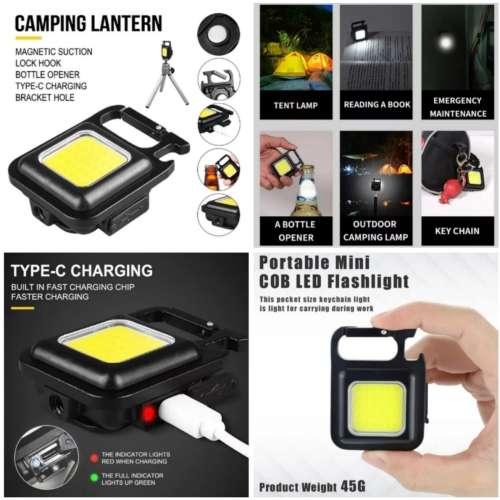 COB Rechargeable Keychain Light with Bottle Opener Twin Pack