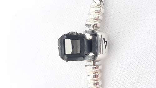 Pandora silver snake bracelet with 3 charms